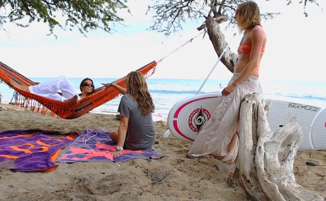 Le team féminin Bic Sport Paddle Surf, en action à Maui
