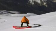 Stand up paddle sur neige au col d'Aubisque