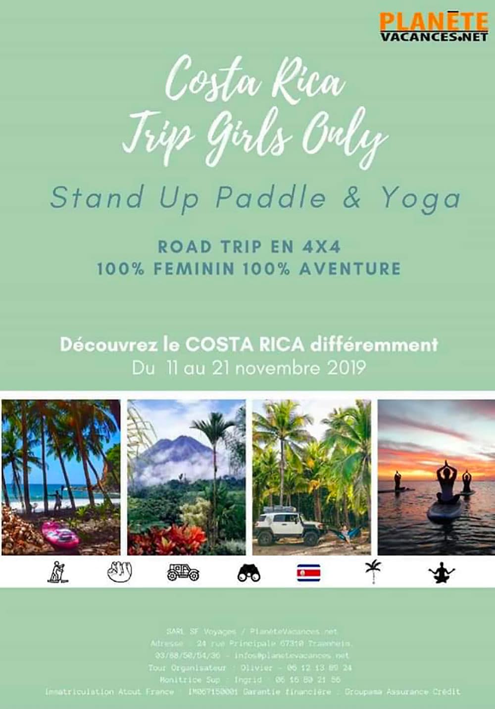 Costa Rica paddle trip et Yoga uniquement pour les filles