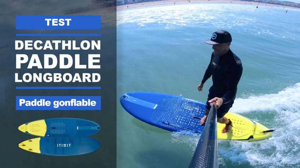 Paddle gonflable longboard surf Decathlon